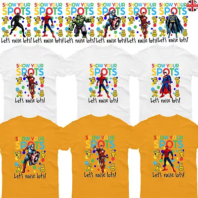 Buy PUDSEY Bear Spotty Day 2023 Children In Need Boy Girl Kids School Xmas T Shirt • 4.99£