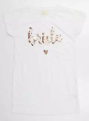 Buy Matalan Womens White Solid Polyester Top Pyjama Top Size M - Bride • 6.25£
