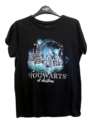 Buy Harry Potter Hogwarts At Christmas Short Sleeve T Shirt Black Uk 12 • 12£