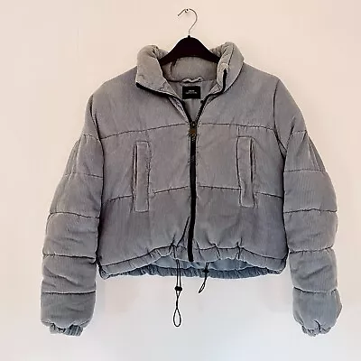 Buy Urban Outfitters Corduroy Padded Puffer Jacket Adjustable Size S Denim Blue • 5.99£