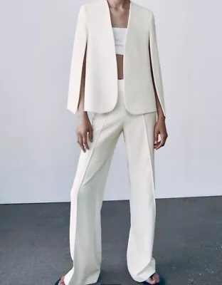 Buy Zara Woman Cape Blazer Jacket Size M / UK 10 - 12 Off White • 74.34£