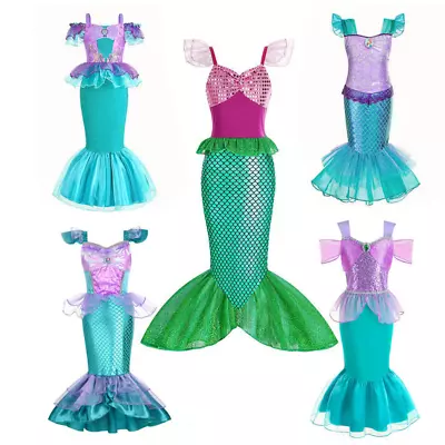 Buy Kids Girls Mermaid Lovely Costume Cosply Princess Halloween Birthday Party Dress • 6.49£