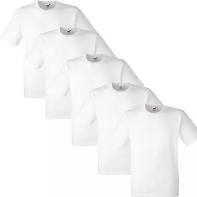 Buy 1 5 10 20 Pack Mens Fruit Of The Loom White Cotton T-shirt Tshirt Tee S -5xl Lot • 5.82£