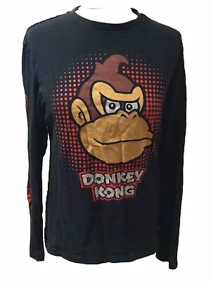 Buy Mens Super Mario DONKEY KONG Retro T-shirt Long Sleeve U.K. Small 36-38” Chest • 7.40£
