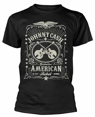 Buy Official Johnny Cash T Shirt American Rebel Logo Black Mens Rock Tee New • 14.94£