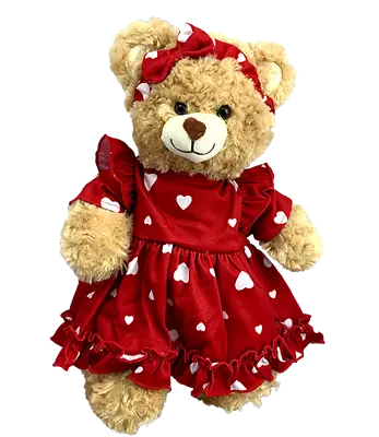 Buy 8  RED HEART DRESS - FITS 8  /20cm TEDDY BEARS - Outfit Only • 11.90£