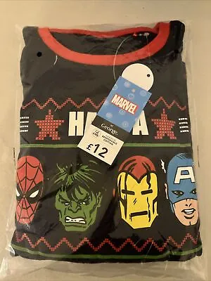 Buy Boys Marvel Christmas Pyjama Set Age 8-9 Years From George  New With Tags • 5£