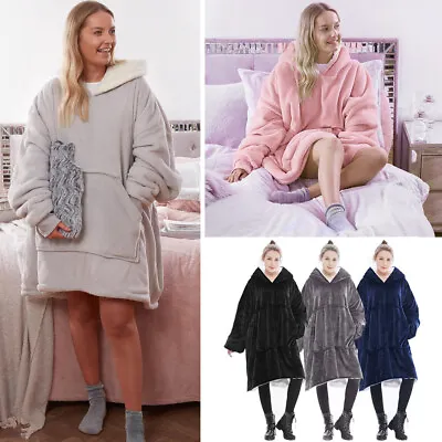 Buy XLong/Long Hoodie Blanket Oversized Soft Sherpa Fleece Giant Hooded Sweatshirt • 14.95£