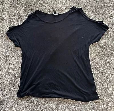 Buy Atmosphere Ladies Black Short Sleeve Top With Cut Out Arms Size 20 • 0.99£