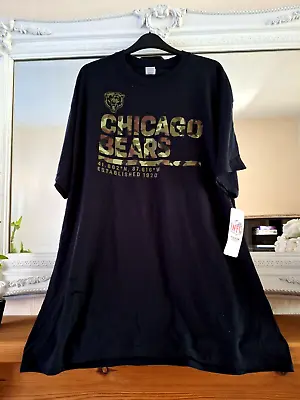 Buy Nfl  Chicago Bears Mens Black T- Shirt Xl Chest 50 Inch Bnwt Bought In Usa • 5.99£