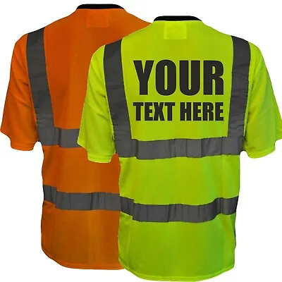 Buy Custom Printed High Visibility T Shirt Hi Vis Viz Personalised Safety T-shirt • 13.99£
