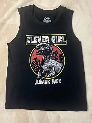 Buy Jurassic Park Sleeveless Women's Sz MED Clever Girl Velociraptor Black Tank Top • 11.33£