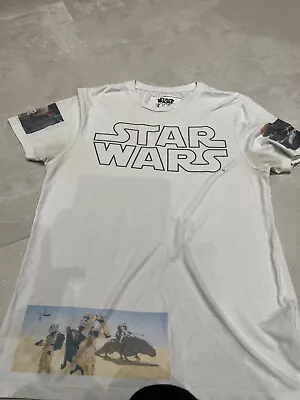 Buy Official Star Wars Mens Rare Photo T-shirt White Small Used See • 1.38£