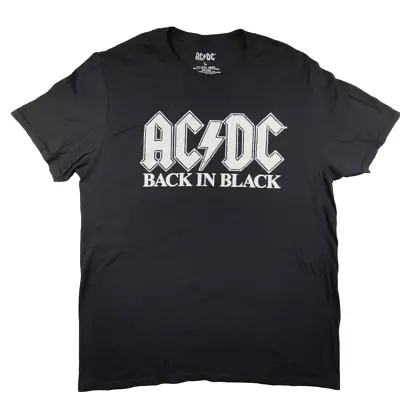 Buy Official AC/DC Back In Black T Shirt Size L Black Mens Graphic Band Tee • 14.99£