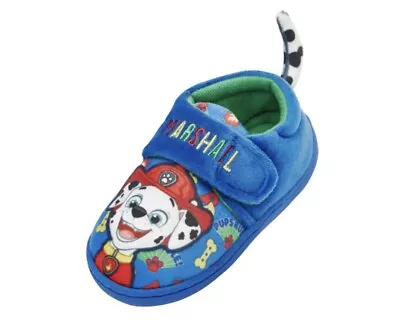 Buy Boys Slippers Paw Patrol Size 6-12 Chase Marshall 3D Tail Rip Tape Fasten Strap • 11.95£