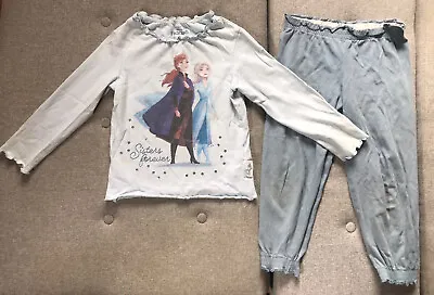 Buy M&S Frozen 2 Anna Elsa Sequin Blue Girls Pyjamas Age 3-4 • 3.50£