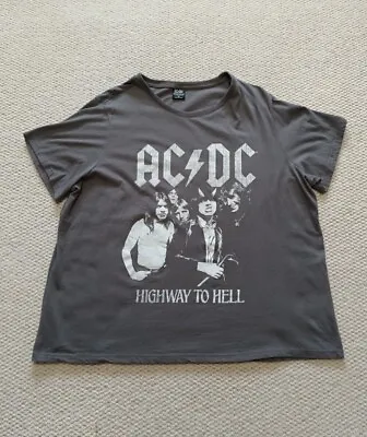 Buy ACDC Women’s Highway To Hell T-shirt Size 18 Grey Ladies Official Band Tee • 11.31£