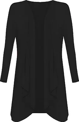 Buy Ladies Long Sleeve Waterfall Women Cardigan Top Duster Coat Jacket Uk Plus Size • 11.99£