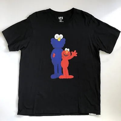 Buy Uniqlo Sesame Street X Kaws | Elmo T Shirt | Black / Red / Blue | Sz. XL • 49.99£