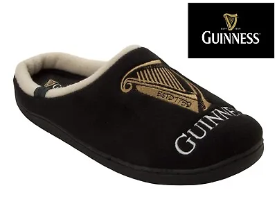 Buy Guinness Official Mens Black Comfy Padded Novelty Gents Mule Slippers Size • 14.95£