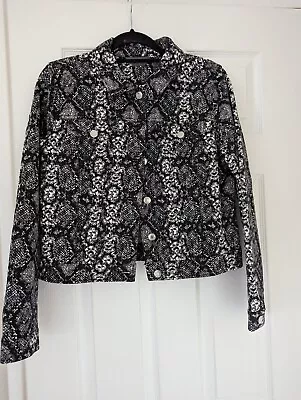 Buy Ruth Langsford Twill Denim Style Jacket Snake Black UK Size 14 NWOT • 9.99£
