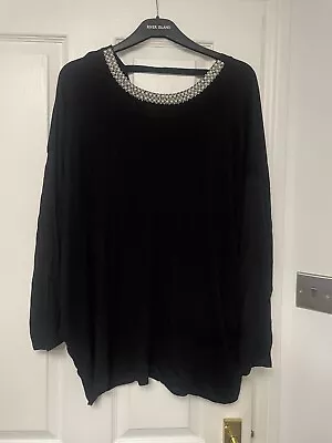 Buy New Look Black Pearl Detail Top,bat T-shirt Size S. BNWT Rrp £23.99 • 15£