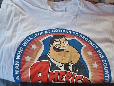 Buy Official American Dad Stan T-Shirt White Size M Xmas Gift # • 4.99£