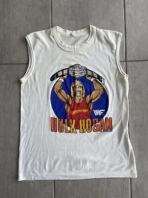 Buy WWE T Shirt Tank Top Singlet WWF 1985 Hulk Hogan Rare Wrestling Top Vintage • 139.13£