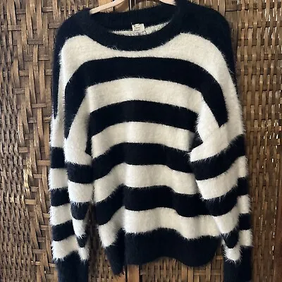 Buy A New Day Black White Striped Longsleeve Sweater Size 1X Super Soft • 23.68£