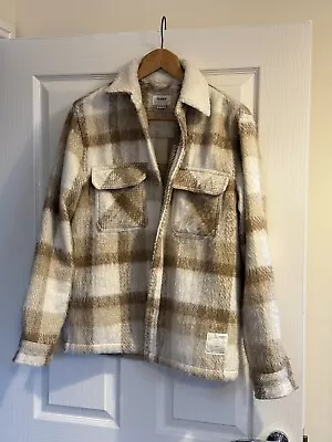Buy PULL&BEAR Mens Lumberjack Grandpa Jacket Beige Flannel Check - Small • 5£