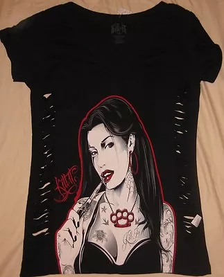 Buy Kill It Clothing  Camilla  Laser Cut Side V Neck SEXY T-Shirt  • 14.45£