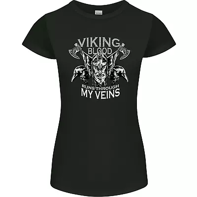 Buy Viking Blood Odin Valhalla Norse Mythology Womens Petite Cut T-Shirt • 9.99£