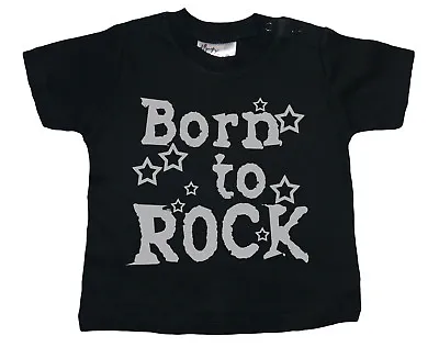 Buy Baby Rock T-Shirt  Born To Rock  Heavy Metal Music Boy Girl Tee • 10.95£