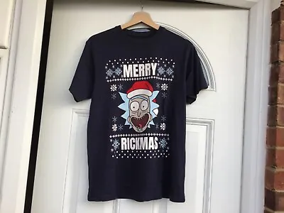 Buy 💕💕NAVY Merry Christmas Rick And Morty T-Shirt (Rickmas ) SMALL 💕💕 • 9.99£