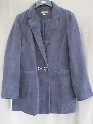 Buy Ladies Navy Blue Corduroy Fully Lined Long-line Jacket Size 16 From Primark • 4.50£