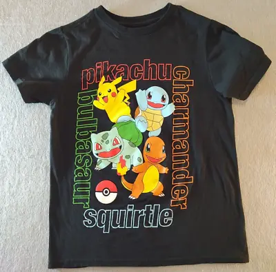 Buy Pokémon Nintendo T-Shirt Pikachu Squirtle Charmander Bulbasaur Black Size M • 12.65£