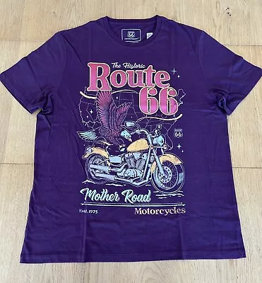 Buy Route 66 T-Shirt In Burgundy  • 6.50£