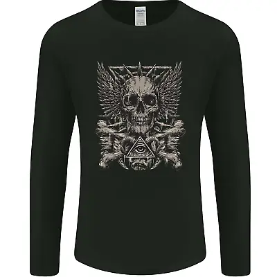 Buy Heavy Metal Skull Rock Music Guitar Biker Mens Long Sleeve T-Shirt • 11.99£