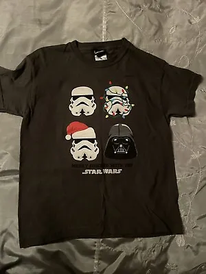 Buy Kids Star Wars Xmas T Shirt Age 7-8yrs Grey • 2.75£