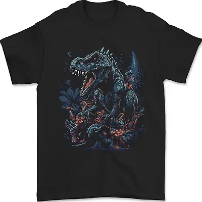 Buy A T-Rex Dinosaur In A Prehistoric Forest Mens T-Shirt 100% Cotton • 8.49£