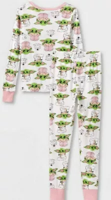 Buy Star Wars-Baby Yoda-sz 10-Mandalorian-Pajamas-PJ Set-Pink Trim-cute! • 11.05£