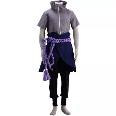 Buy Anime Naruto Shippuden Uchiha Sasuke Cosplay Clothes Full Set Halloween Costume • 41.69£