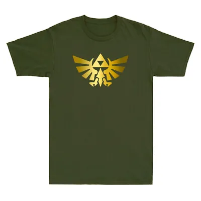 Buy Legend Of Triforce Game Symbol Golden Print Novelty Men's Short Sleeve T-Shirt • 18.99£