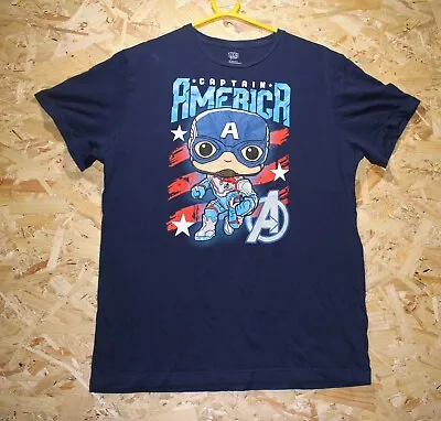 Buy Funko Pop T-Shirt Large Captain America Adults Blue Original • 12.10£