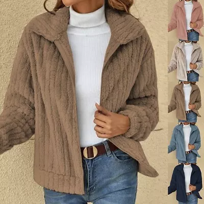 Buy Fashion Long Sleeve Outwear Women Fleece Jackets Fastener Up Fur Plush • 20.87£