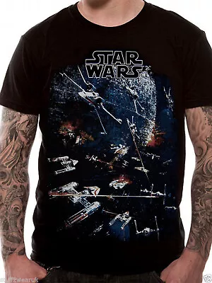 Buy Star Wars T Shirt Official Death Star Tie Fighter X Wing Battle Universe New • 9.95£