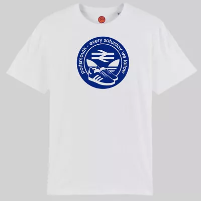 Buy Every Saturday We Follow White Organic Cotton T-shirt Fans Of Portsmouth Gift • 22.99£