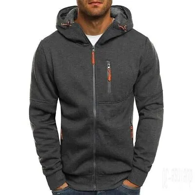 Buy Mens Thick Winter Fleece Hoodie Cardigan Zip Up Hooded Jumper Coat Jacket Sweate • 12.99£