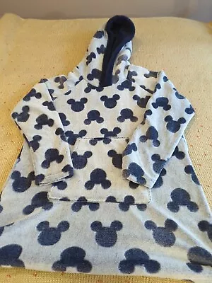 Buy Disney Costco Mickey Mouse Robe Pullover Hoodie Pajamas Fleece Plush Blue Medium • 25.58£