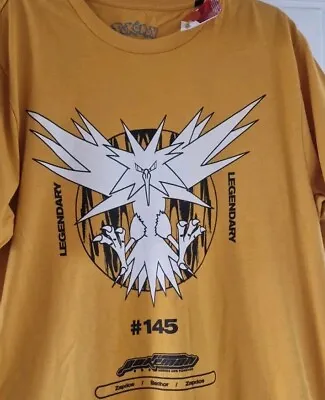 Buy Pokemon Zapdos Number 145 T-shirt  Size L Yellow Mustard Colour  • 10.99£